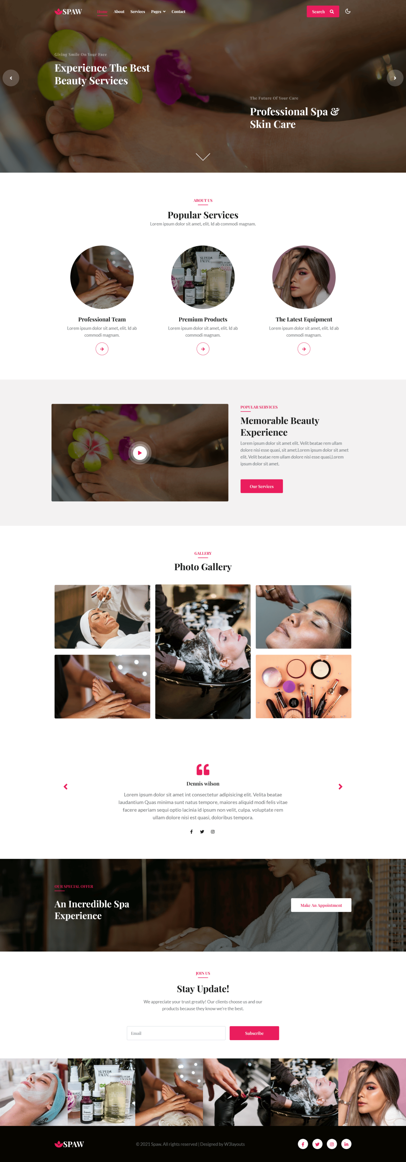 Spaw - Beauty & Spa Category Bootstrap Responsive Template