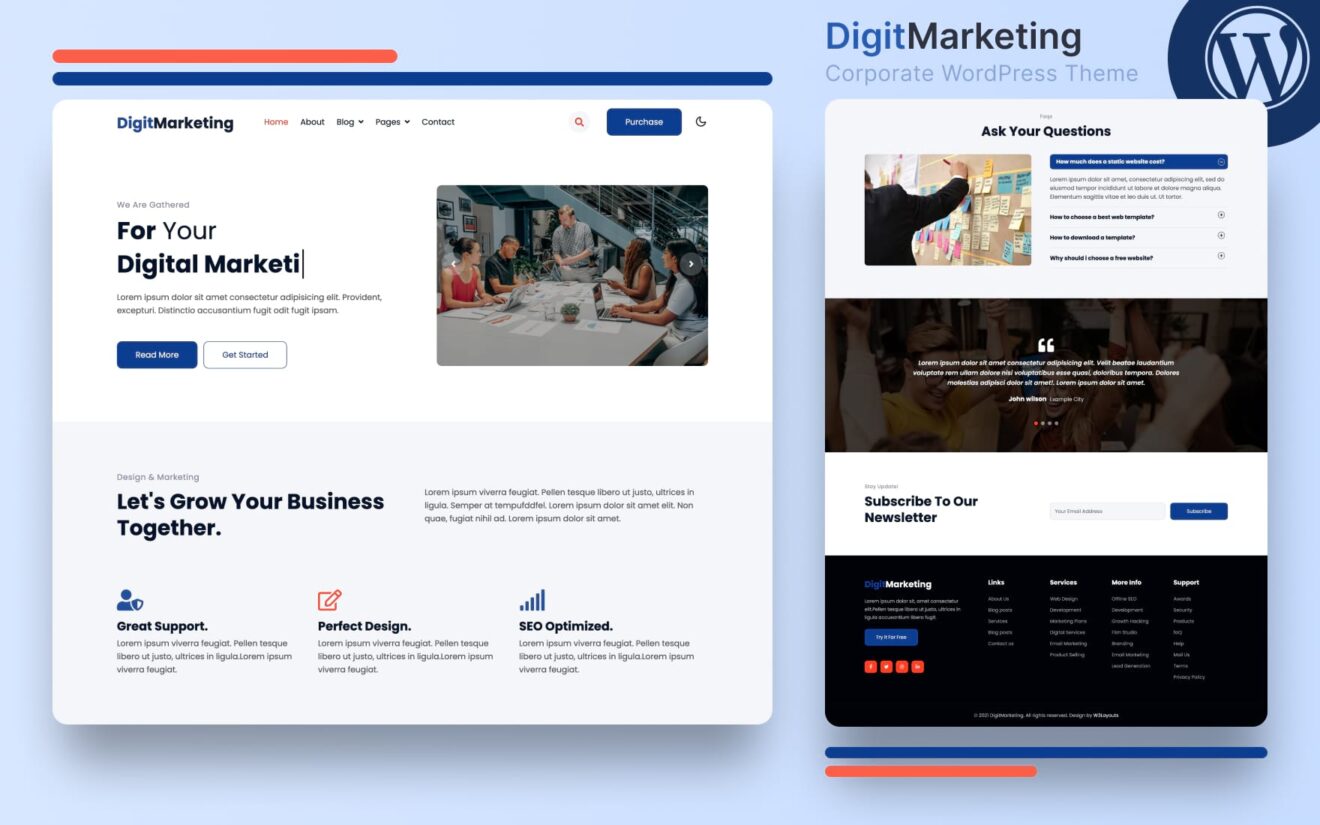 DigitMarketing Ultimate Corporate WordPress Theme » W3Layouts