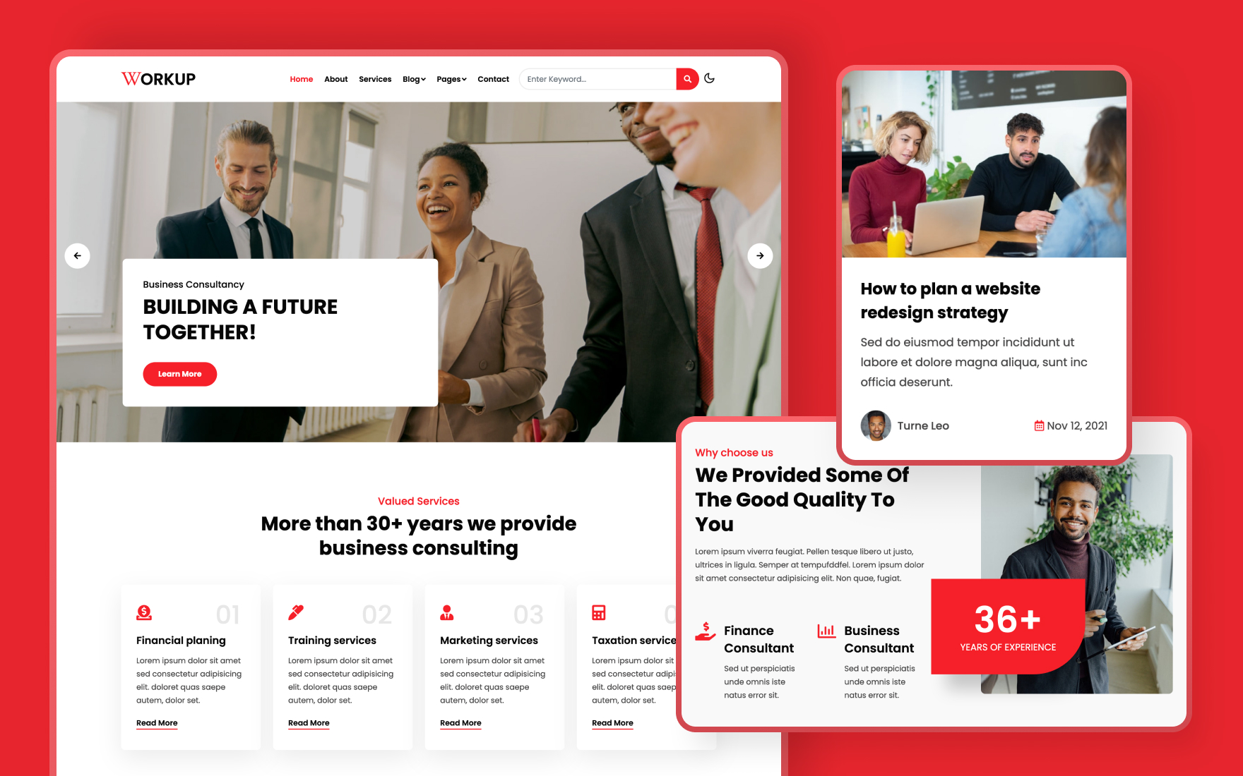 Workup – Modern Business Consulting Website Template