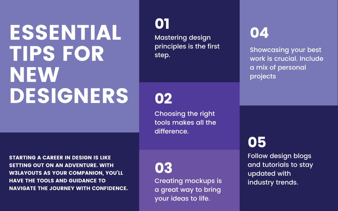 Essential Tips for New Designers: Kickstart Your Journey with W3Layouts