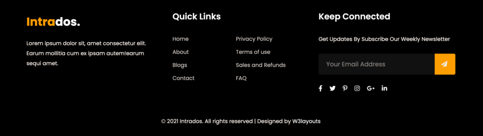 Furniture category responsive website template for businesses footer