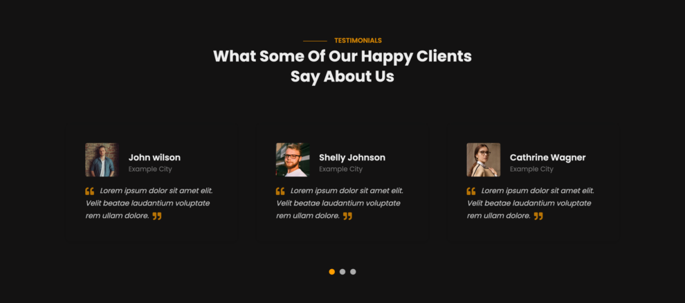 Modern website template for showcasing interior projects